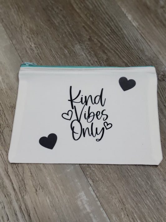 Kind Vibes Only zip-closure bag