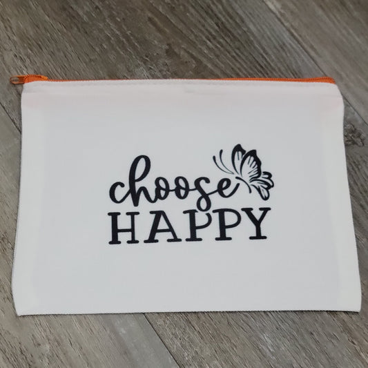 Choose Happy zip-closure bag