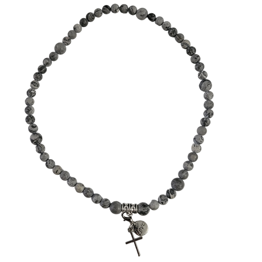 Elastic Rosary Charm Bracelet