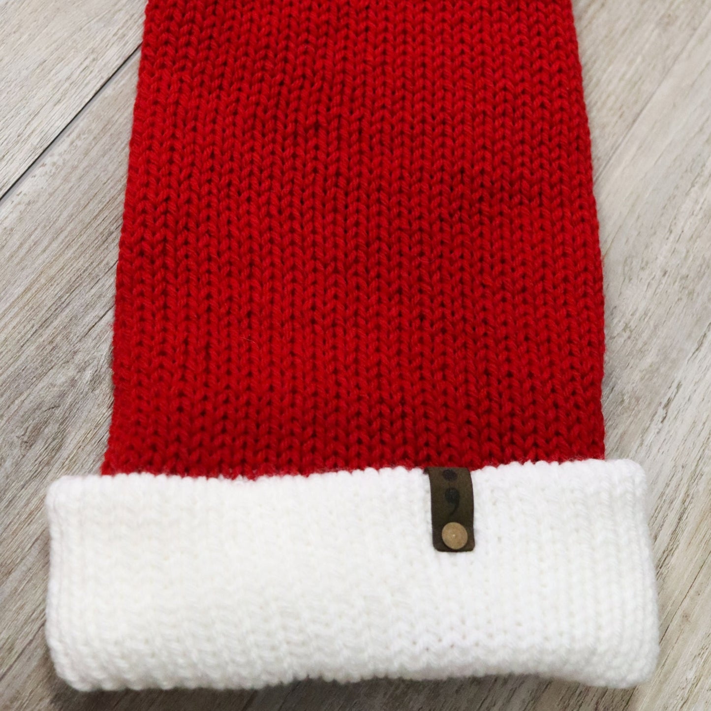 Red & White Reversible Short Knit Hats (GREEN inside)