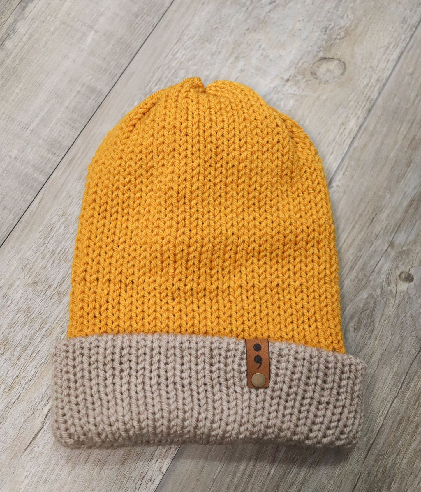Gold & Tan Knit Hat
