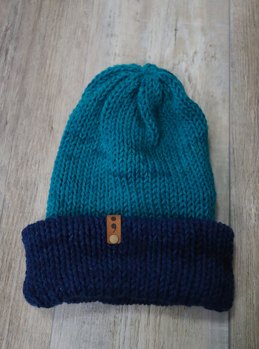 Blue & Navy Knit Hat