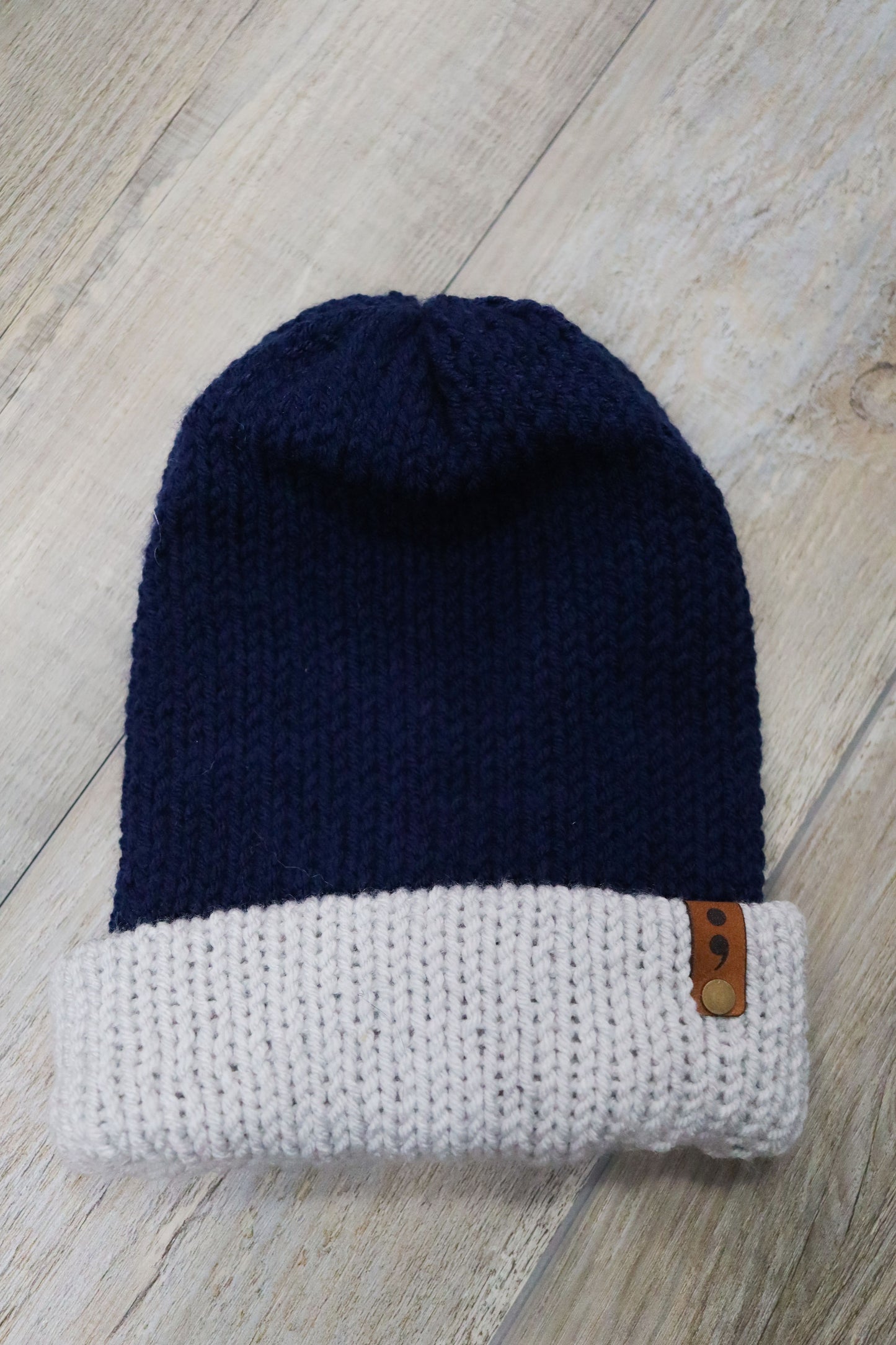 Navy & Gray Knit Hat